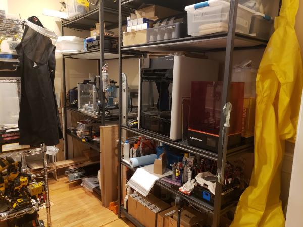 That's how my lab looks — it contains everything needed for automatic additive and subtractive manufacturing. Of course there are tons of tools to bring any idea to real life.